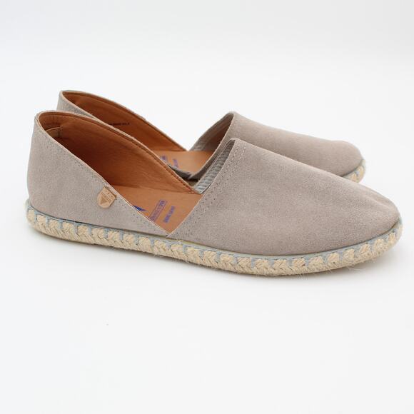 Verbenas Espadrilles Flats 9.5 Womens 40 Taupe Suede Slip On Comfort Shoe Resort - Picture 1 of 8